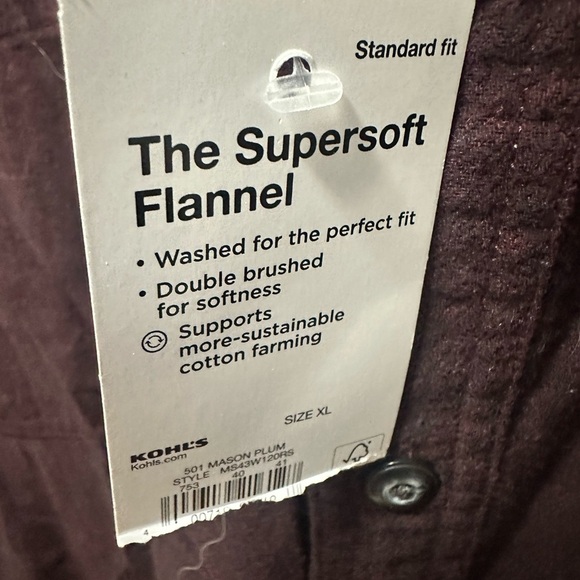 Sonoma Men's Rich Burgundy Button-Down Shirt - Picture 4 of 5